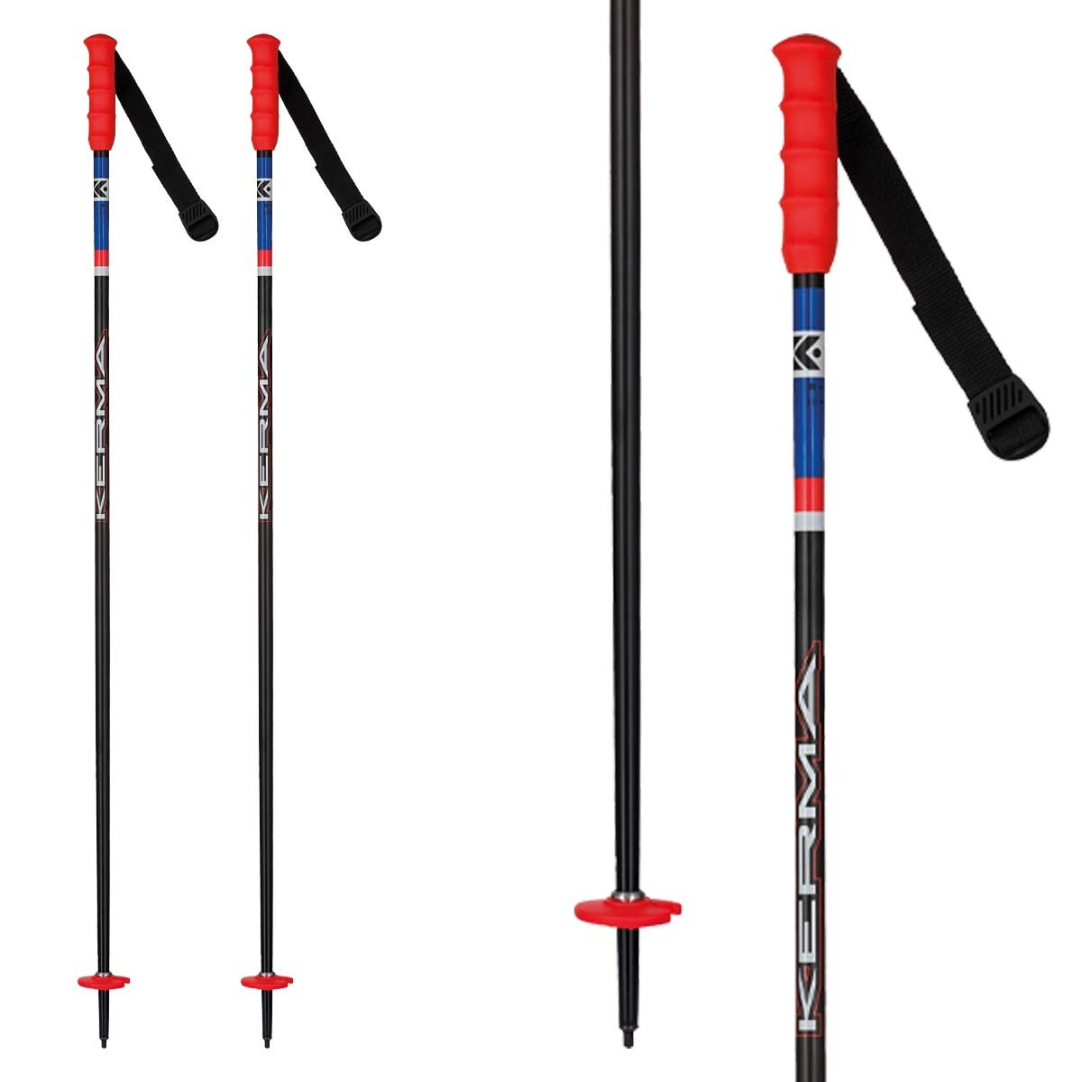 Bastoni da sci da bambino Kerma Speed SL (Colore: nero-blu-rosso, Taglia: 100)