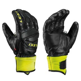 Gants de ski hommes Leki Worldcup course de descente Jaune S Noir