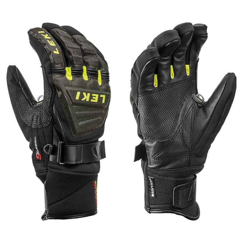 Gants de ski hommes Leki Race Coach C-Tech Jaune S Noir