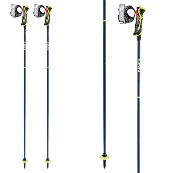 bâtons de ski Leki carbone 14 3D jaune-bleu carbone