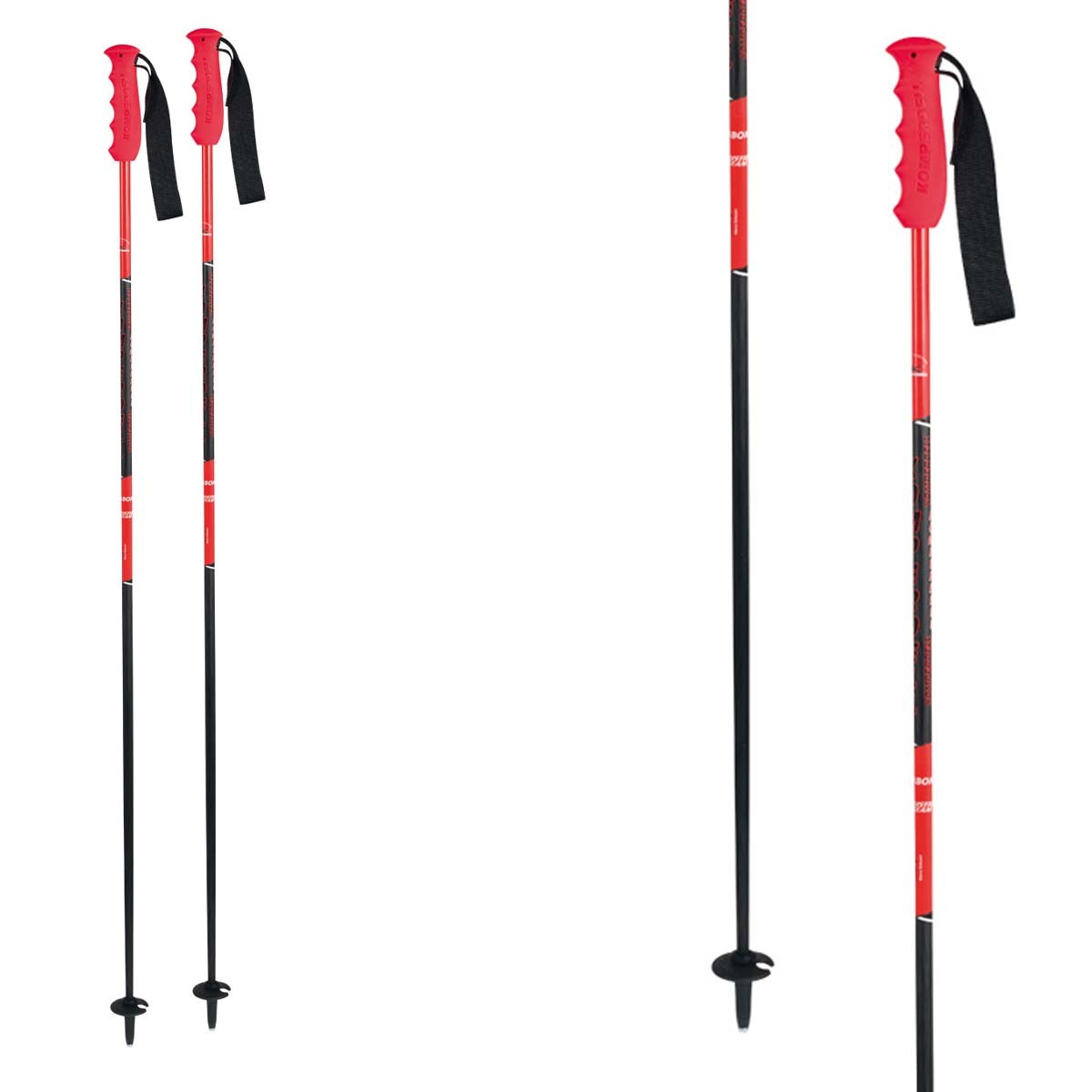 Bastoncini sci Komperdell Carbon Champion Red Marco (Colore: nero rosso, Taglia: 110)