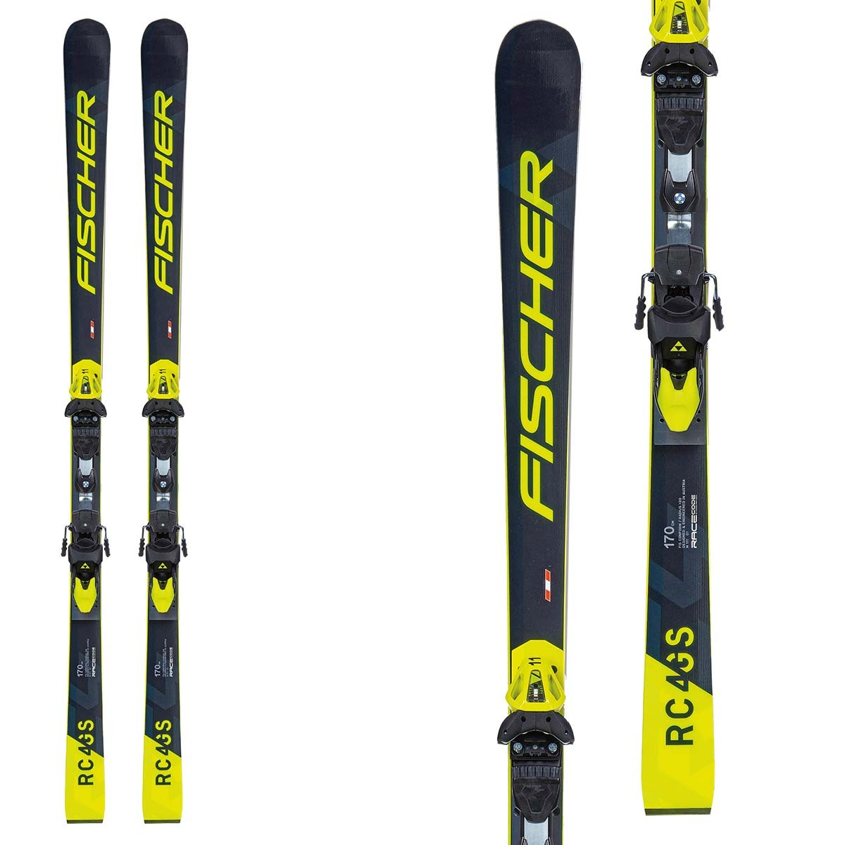 Sci Fischer RC4 WC GS JR M/O Plate con attacci RC4 Z11 (Colore: nero giallo, Taglia: 131)