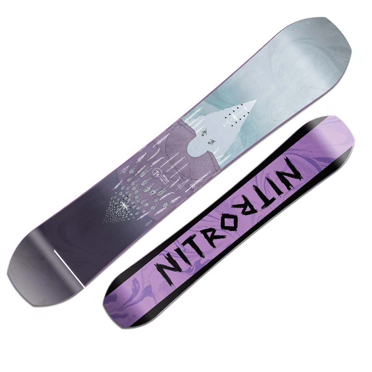 Snowboard Nitro T3 (Colore: fantasia, Taglia: 155)