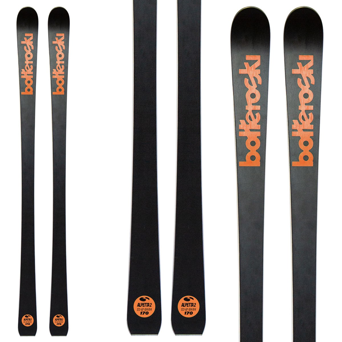  Sci Bottero Ski Alpetta 2 con attacchi Vsp 310 con Vist Speed Spacer System (Colore: nero-arancio, Taglia: 163) 