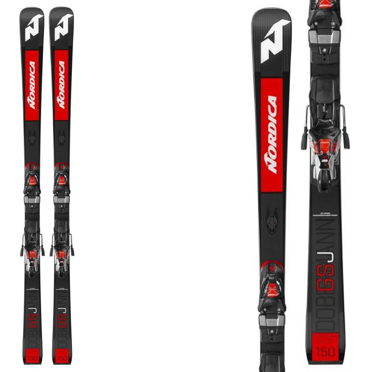 Sci Nordica Dobermann GSJ Plate con attacchi Race 10 (Colore: rosso nero, Taglia: 143)