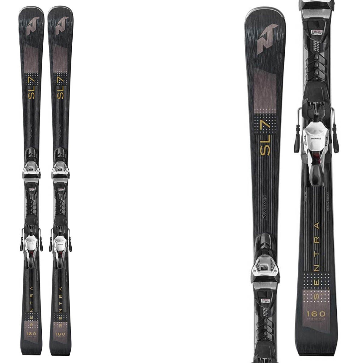 Sci Nordica Sentra Sl7 ti fdt con attacchi Tp2 light 11 (Colore: nero-oro, Taglia: 160)