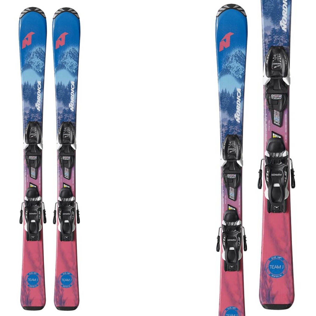 Sci Nordica Team J fdt 100-140 con attacchi Jr 4 5 fdt (Colore: azzurro-bianco, Taglia: 110)
