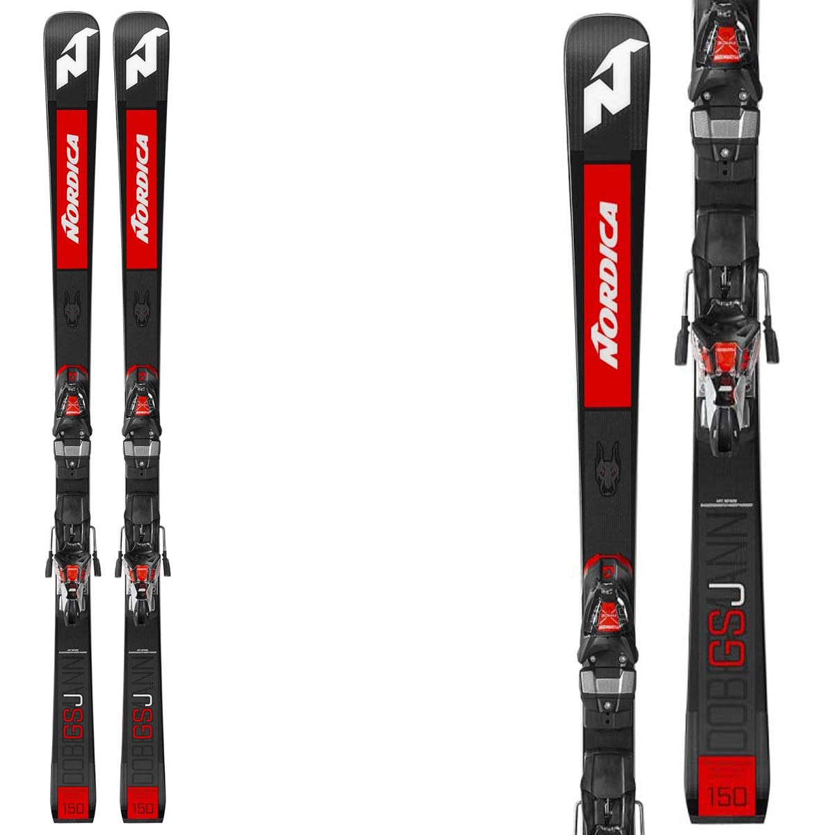 Sci nordica Dobermann GSJ Plate con attacchi Xcomp 12 (Colore: nero rosso, Taglia: 150)