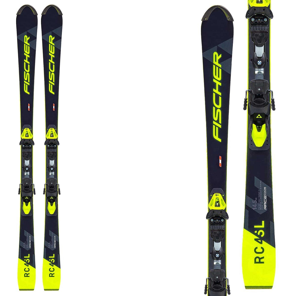 Sci Fischer RC4 Worldcup SL Jr MO con attacchi RC4 F11 Freeflex (Colore: nero giallo, Taglia: 138)