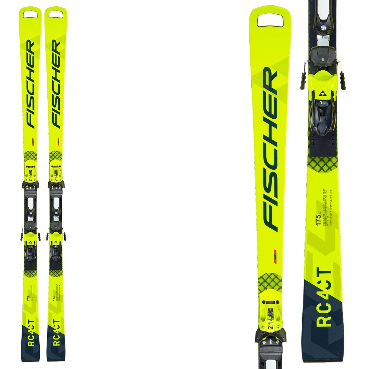 Sci Fischer RC4 Worldcup CT M O con attacchi RC4 Z13 GW Freeflex Demo (Colore: nero giallo, Taglia: 175)