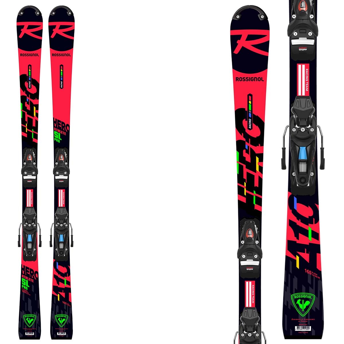 Sci Rossignol Hero Athlete SL Pro (R21 Pro) con attacchi Nx JR 10 b73 (Colore: rosso-nero, Taglia: 135)