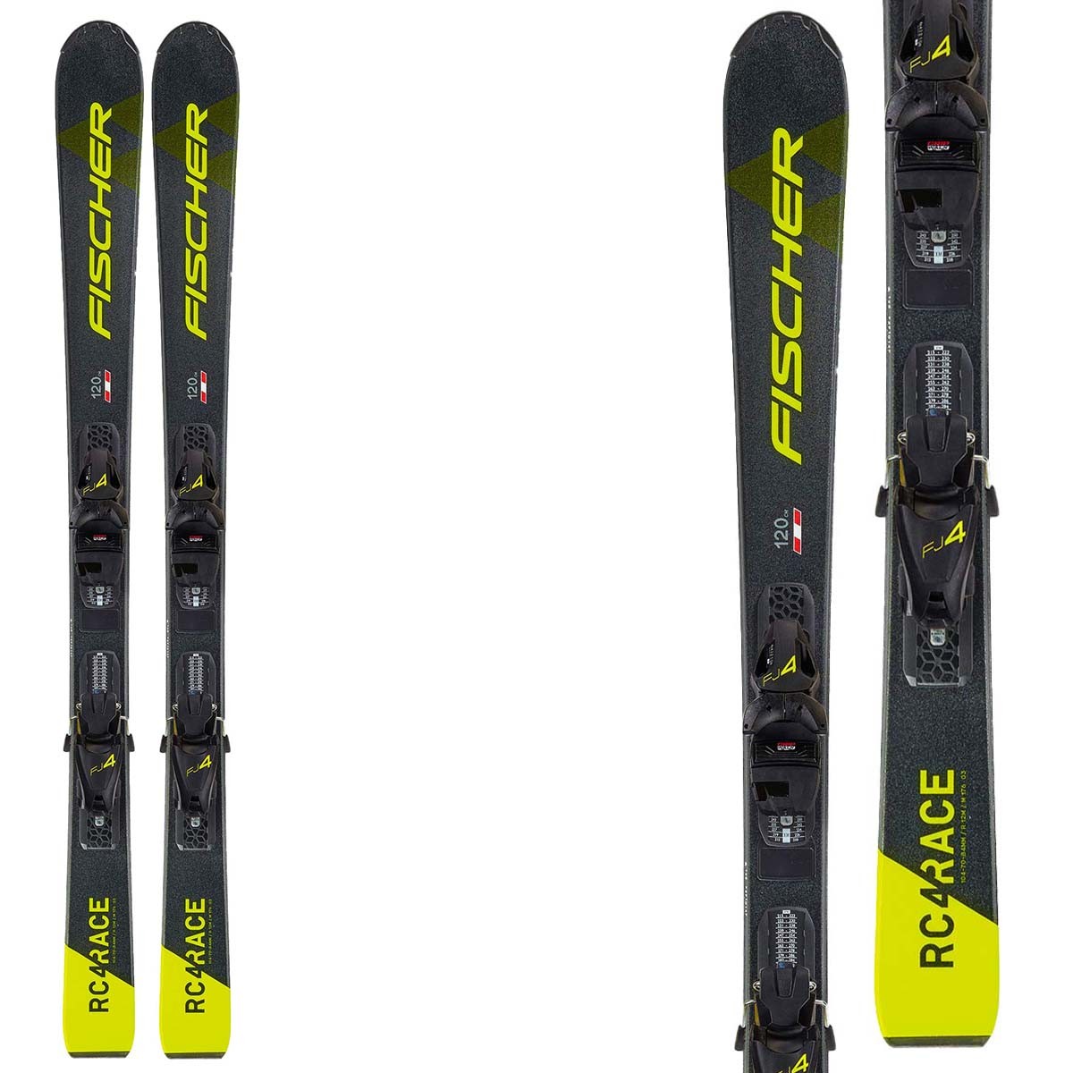 Sci Fischer RC4 RACE JR SLR con attacchi FJ4 AC SLR (Colore: nero giallo, Taglia: 90)
