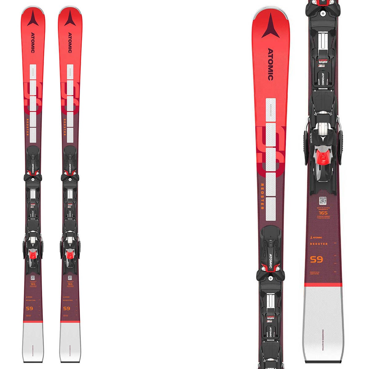 Sci Atomic Redster S9 Revo s con attacchi X12 GW (Colore: rosso nero, Taglia: 160)