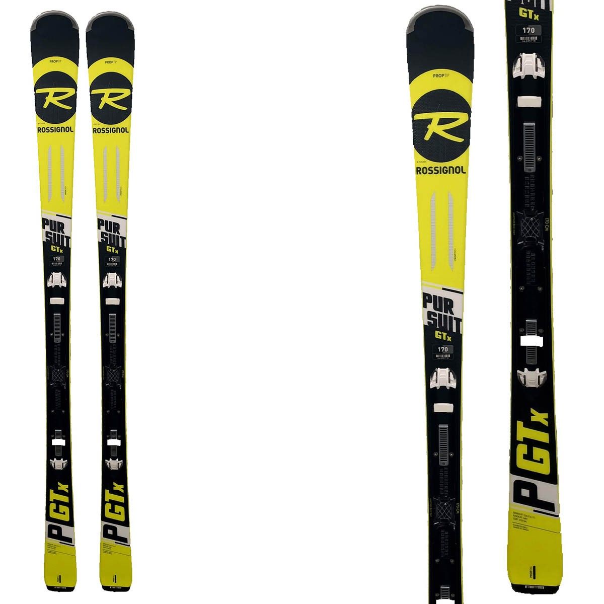 Sci Rossignol Pursuit Gtx + attacchi Nx 12 Konect Dual B80 (Colore: nero-giallo, Taglia: 170)