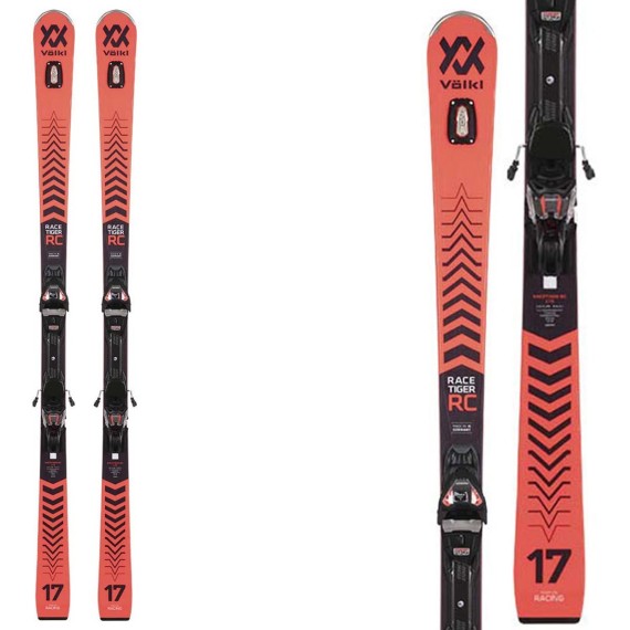 Völkl Racetiger RC ski with VMotion 12 GW bindings