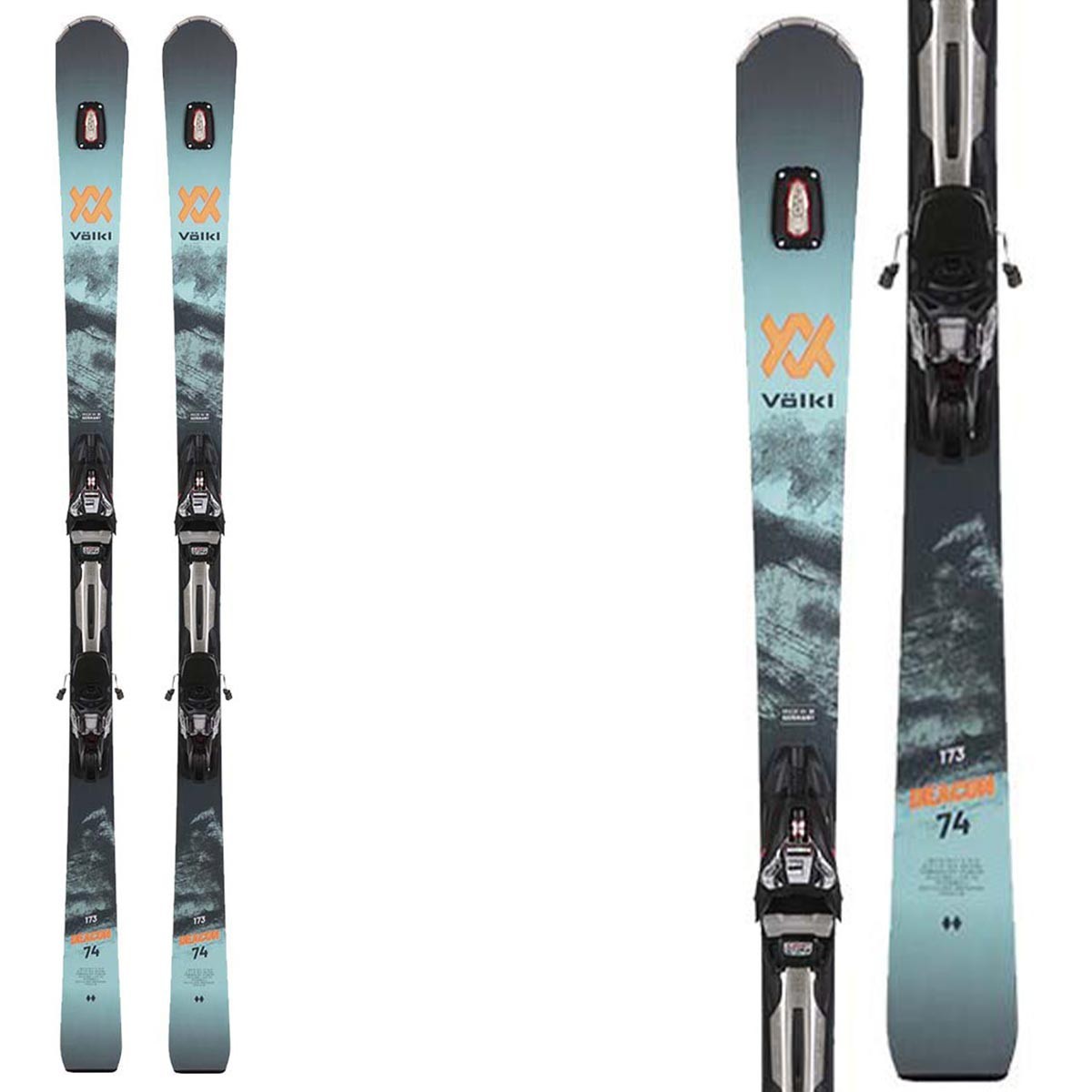 Sci Völkl Deacon 74 con attacchi RMotion2 12 GW (Colore: azzurro-nero, Taglia: 168)