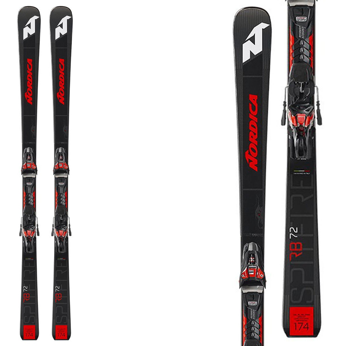 Sci Nordica Doberman Spitfire 72 Rb fdt con attacchi Xcell 12 fdt (Colore: nero-rosso, Taglia: 162)