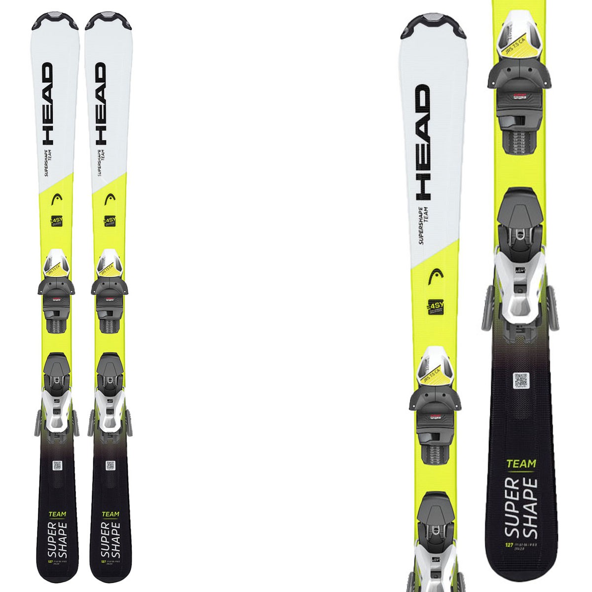 Sci Head Supershape Team Easy Jrs con attacchi Jrs 7.5 GW CA Br 78 (Colore: bianco-giallo, Taglia: 137)