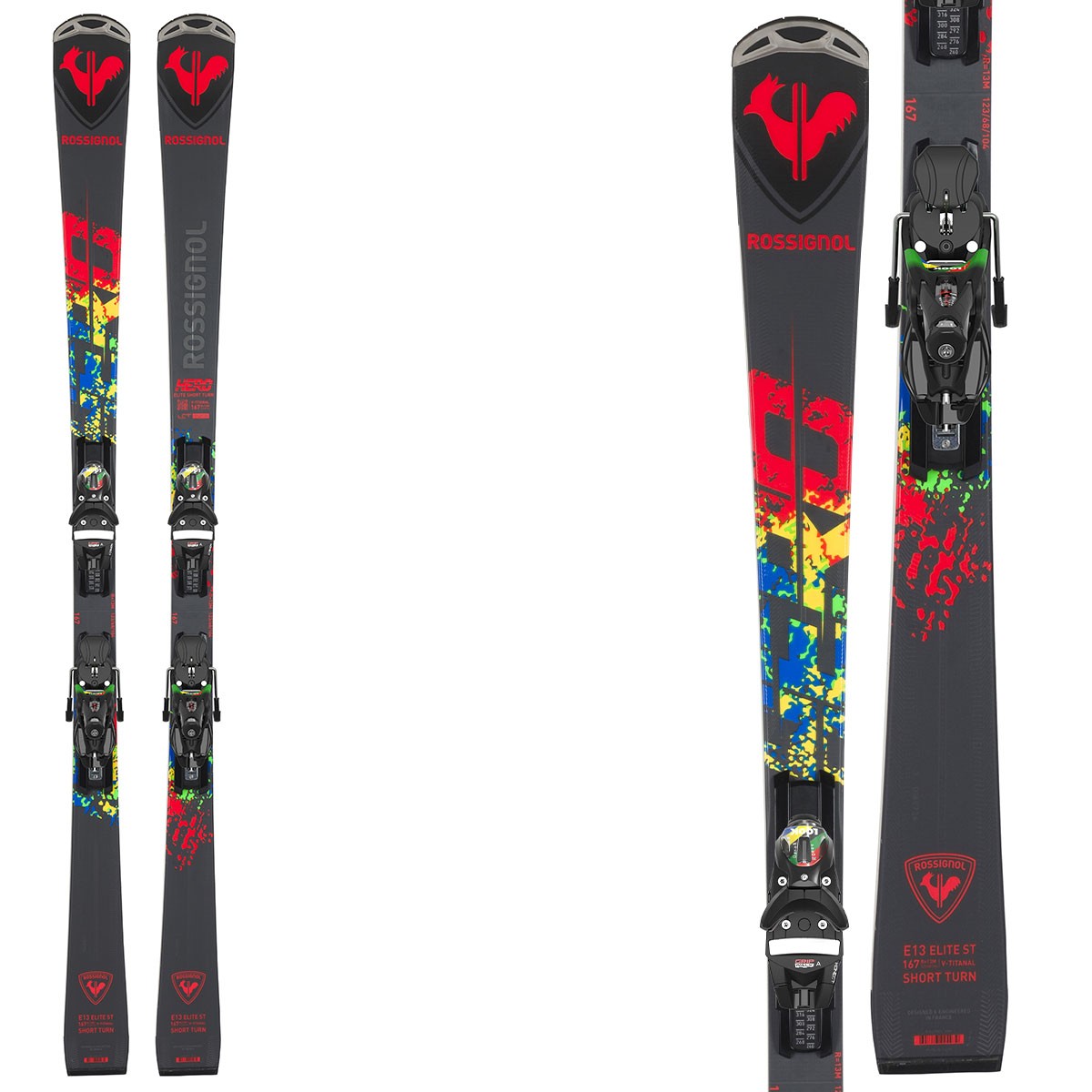Sci Rossignol Hero Elite ST TI con attacchi Spx 12 Konect (Colore: rosso nero, Taglia: 167)