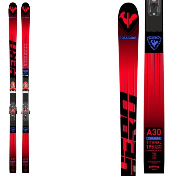 Sci Rossignol Hero Athlete Fis Gs Factory R22 con attacchi Px 18 Hot Red