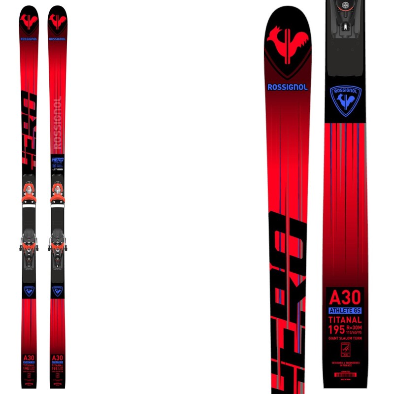 Sci Rossignol Hero Athlete GS FIS R22 con attacchi Spx 15 Hot Red