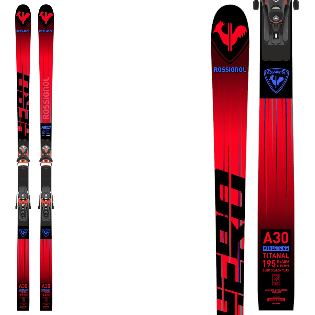 Sci Rossignol Hero Athlete GS FIS R22 con attacchi Spx 12 Hot Race (Colore: rosso nero, Taglia: 170)