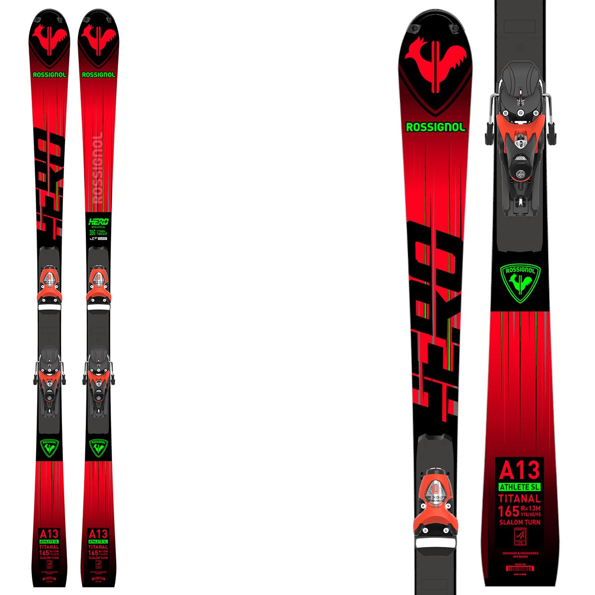 Ski Rossignol Hero Athlete FIS SL R22 avec fixations Spx 15 Hot