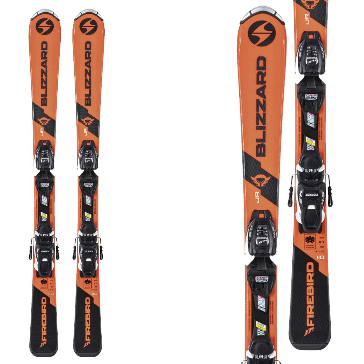 Sci Blizzard Firebird Jr con attacchi Fdt Jr 4.5 (Colore: orange-blue, Taglia: 100)