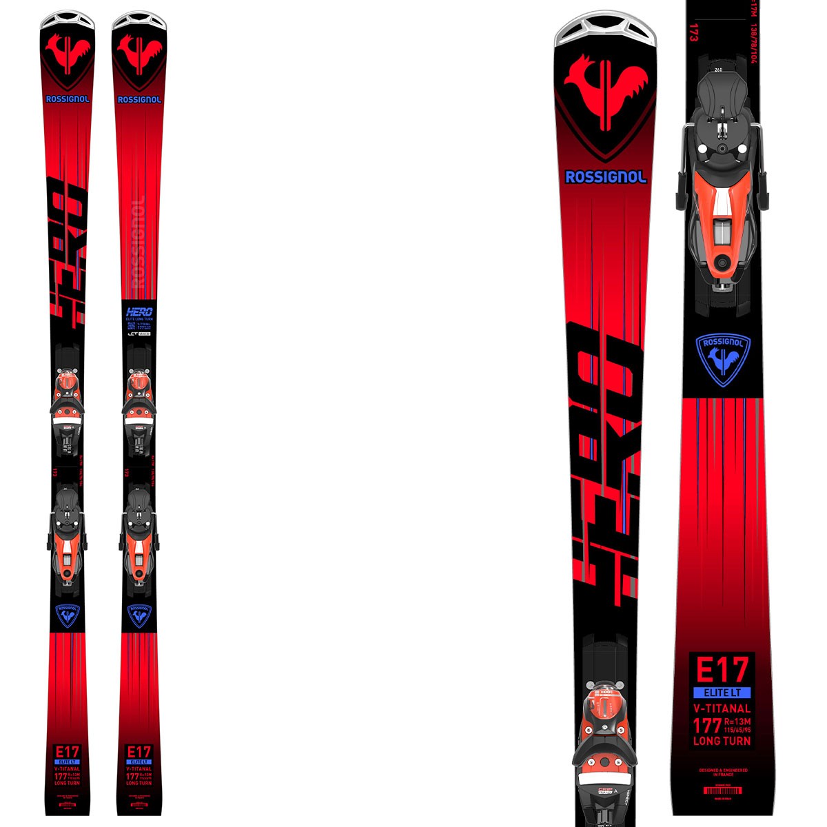 Sci Rossignol Hero Elite LT TI con attacchi NX 12 Konect (Colore: rosso nero, Taglia: 172)
