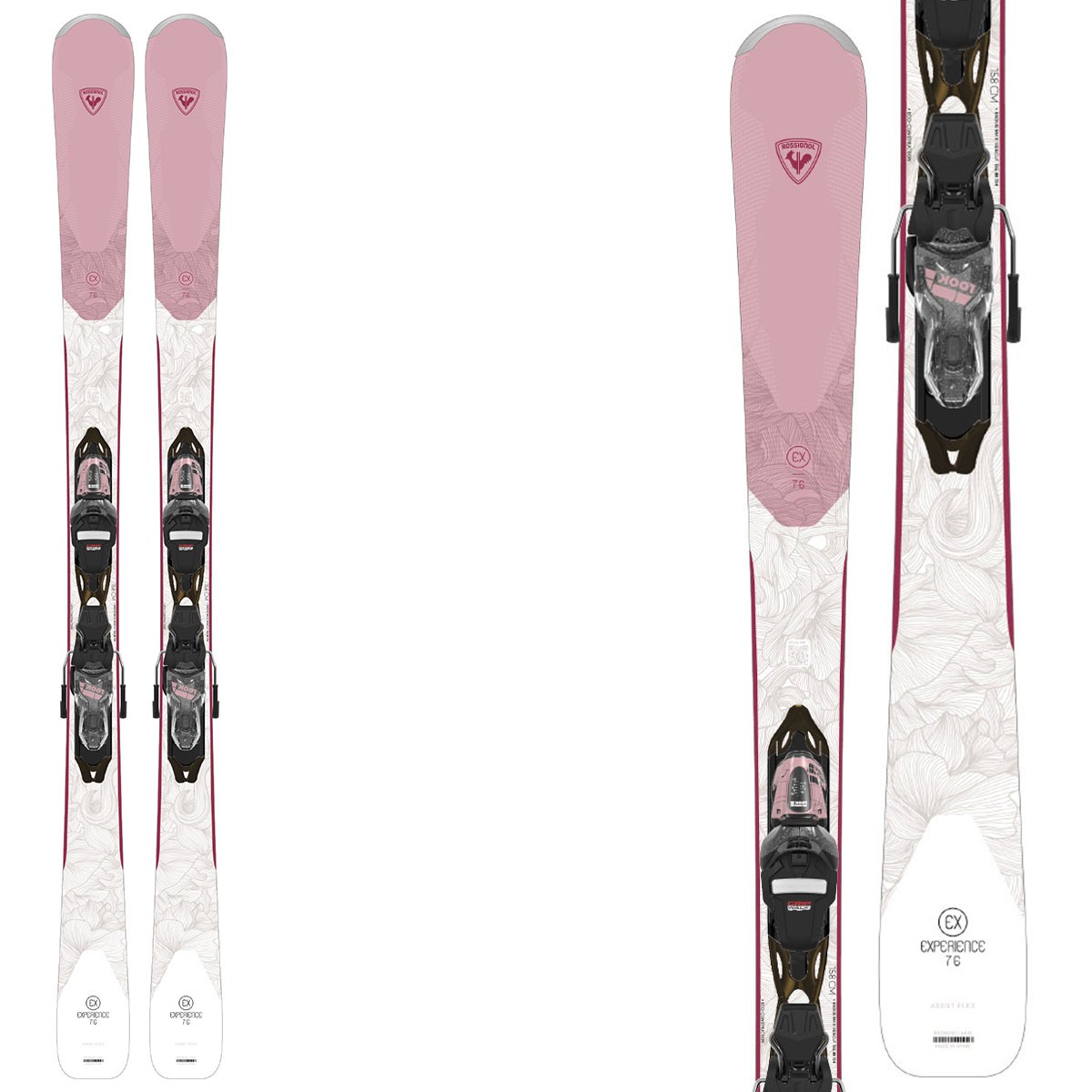 Sci Rossignol Experience W 76 con attachi Xpress W 10 (Colore: BIANCO ROSA, Taglia: 144)