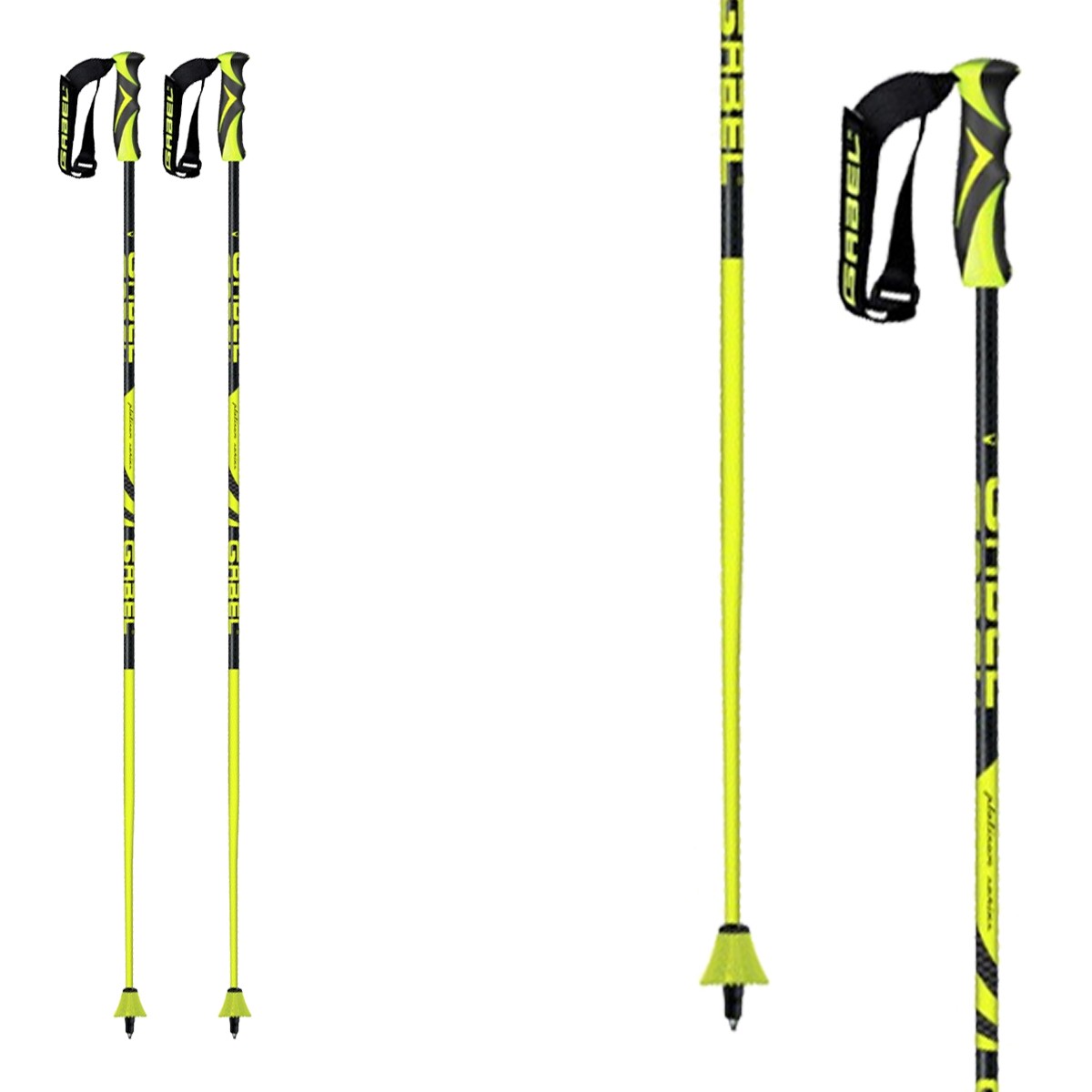 Bastoni da sci Gabel SLD Platinum (Colore: nero giallo, Taglia: 120)