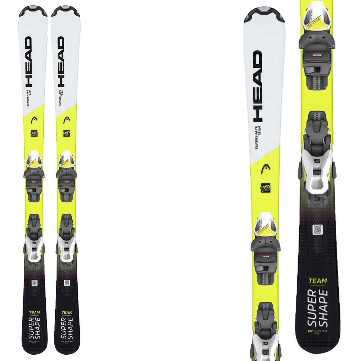 Sci Head Supershape Team Easy JRS con attacchi JRS 4.5 GW (Colore: nero bianco giallo, Taglia: 127)