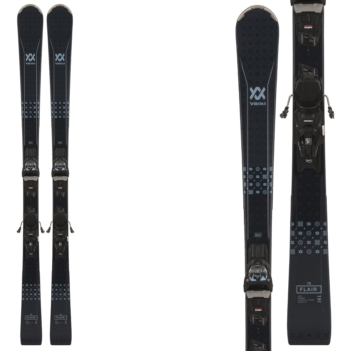 Sci Volkl Flair 76 con attacchi Vmotion 10 GW (Colore: NERO BLU, Taglia: 154)