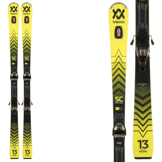 Ski Volkl Racetiger SC Jaune avec fixations Vmotion3 12 GW VOLKL Race carve - sl - gs