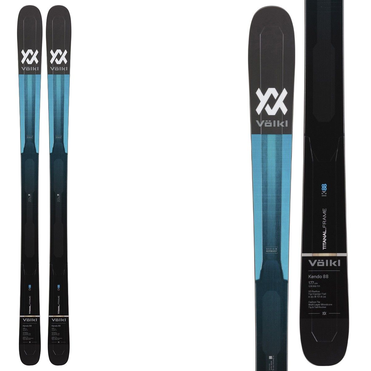 Sci Volkl Kendo 88 Flat (Colore: NERO BLU, Taglia: 177)