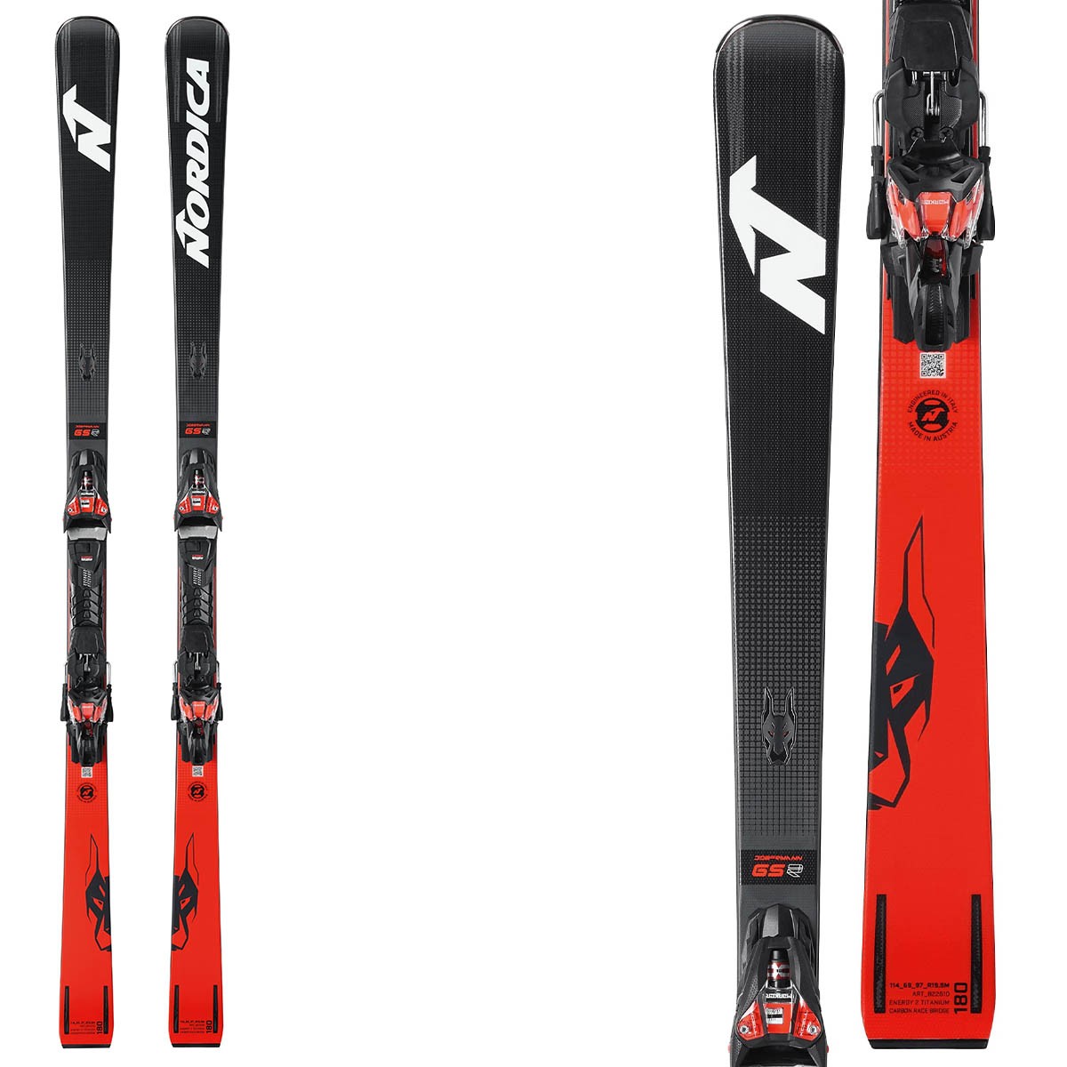 Sci Nordica Dobermann GSR RB con attacchi Xcell 14 FDT (Colore: nero rosso, Taglia: 180)