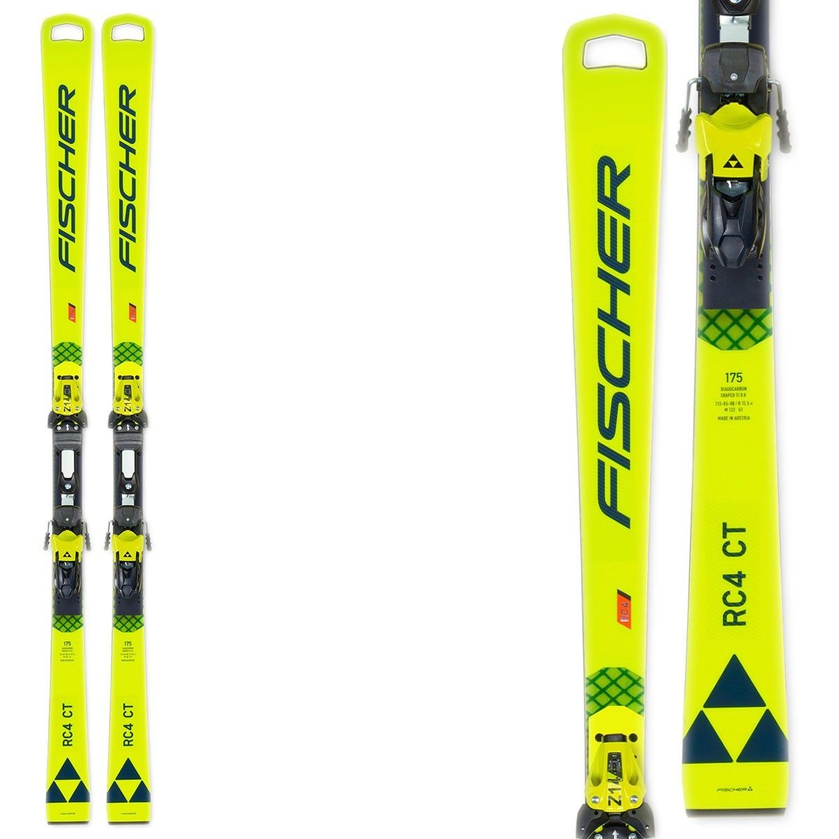 Sci Fischer RC4 WC CT M/O con attacchi RC4 FF Z13 (Colore: giallo nero, Taglia: 170)