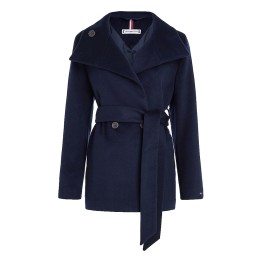 Cappotto Tommy Hilfiger Doppiopetto in lana con cintura TOMMY  HILFIGER Giacche e giacconi