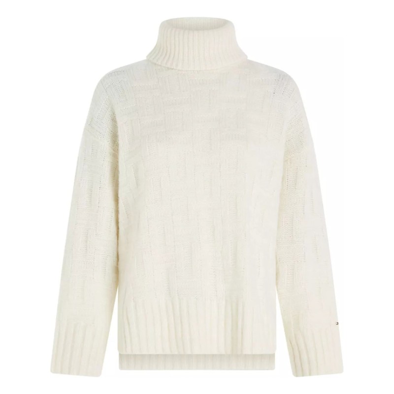 Tommy Hilfiger TH Monogram turtleneck with textured finish TOMMY HILFIGER Knitwear