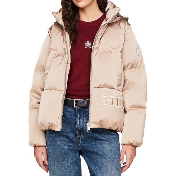Tommy Hilfiger Relaxed Fit satin down jacket with hood TOMMY HILFIGER Jackets and coats