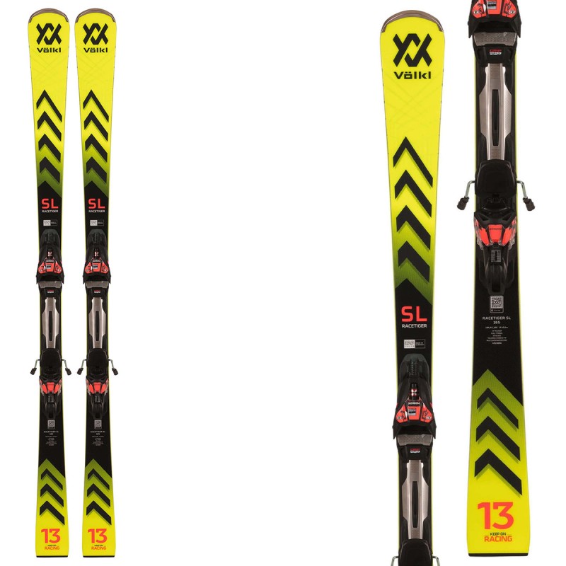 Volkl Racetiger SL ski with Rmotion3 12 bindings