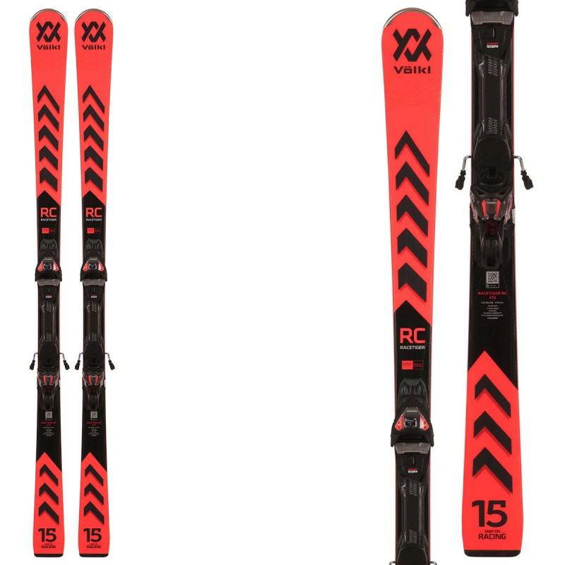 Volkl Racetiger RC ski with Vmotion 12 bindings