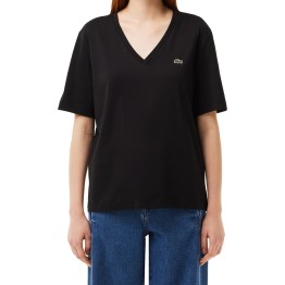  T-shirt in jersey di cotone Lacoste Relaxed Fit V-Neck