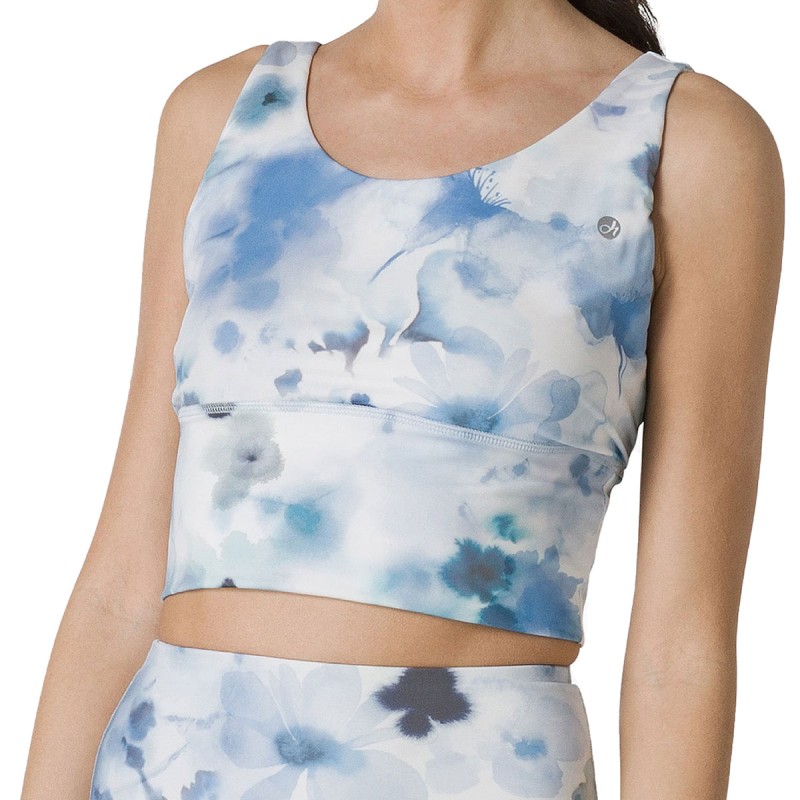 DEHA Deha Yoga top in printed recycled microfiber