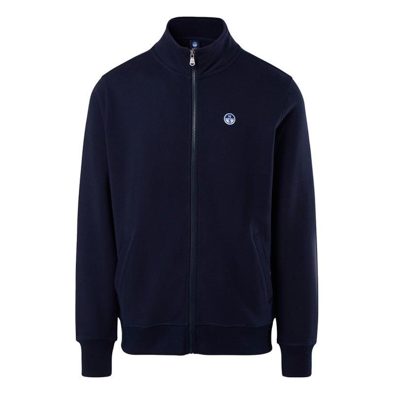 North Sails sweatshirt with full zip and NORTH SAILS logo patch Knitwear