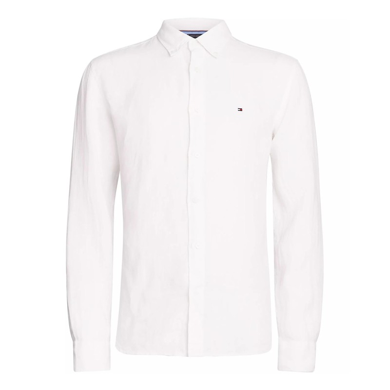 TOMMY   HILFIGER Tommy Hilfiger Regular Fit Linen Shirt Optic White