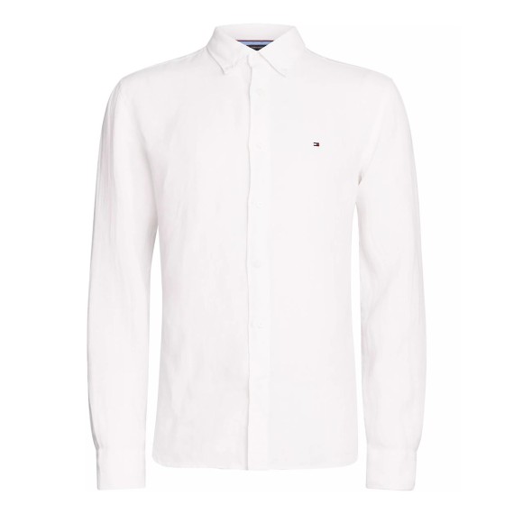 TOMMY   HILFIGER Tommy Hilfiger Regular Fit Linen Shirt Optic White