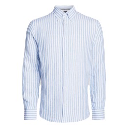  Camisa Tommy Hilfiger Regular Fit de lino a rayas Blue Spell