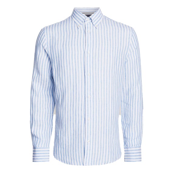 TOMMY   HILFIGER Camisa Tommy Hilfiger Regular Fit de lino a rayas Blue Spell