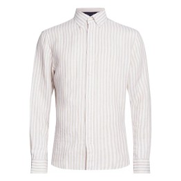  Camisa Tommy Hilfiger Regular Fit de lino a rayas Beige